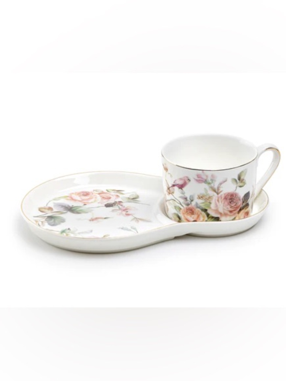 Magnolia Garden Fine Porcelain Tea Snack Set